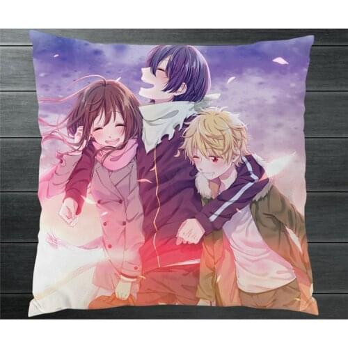 Anime Noragami Yato Hiyori Iki Yukine Fanart Two Side 40x40cm Pillowcase Pillow Case Cover Cosplay Manga Gift BED/SOFA/CAR Decor