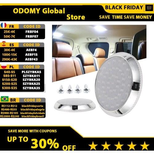 12V 46LED Car Interior Roof Lights Camper Van Boat Caravan Doom Light White Reading Lamps