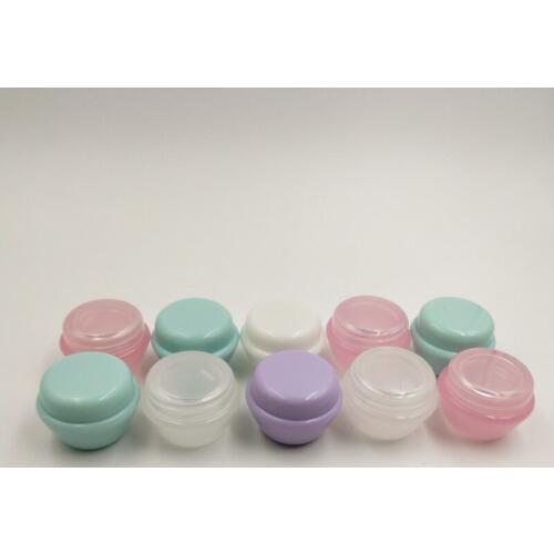 Freeship 4pcs 5ml Mini Plastic Travel Container, Refillable Small Empty Leakproof Lotion Cosmetic Container Jars for Lotions