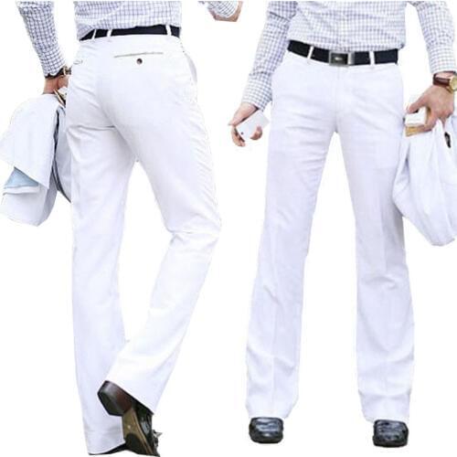 New Modis Flared pants Male Summer Straight Suit pants British leisure Free hot feet trousers Formal pants For Men Size 37