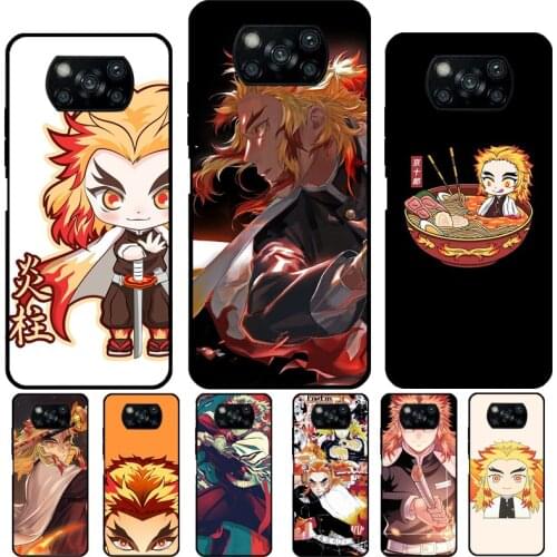 Kyojuro Rengoku Kimetsu no Yaiba For POCO X3 Pro F3 M3 Case For Xiaomi Mi 11 Lite Note10 9T 10T Pro Mi 11 Ultra Phone Cover