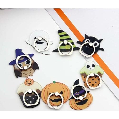 360 Degree Halloween Owl Ghost Finger Ring Smartphone Stand Holder Mobile Phone Holder Stand For Iphone X 6 7 Huawei P20 Lite
