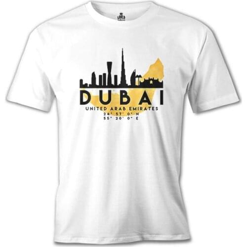 Dubai United Arab Emirates Printed White Men Women Unisex Tshirt High Quality Famous Turkish Fabric Textile T-shirt Production