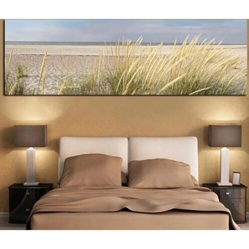 Sky Island Sand Dunes Tail Grass Canvas Painting Seascape Beach Landscape Posters and Print Wall Art Picture Home Decor Cuadros