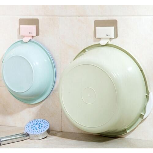 Bathroom Creative Strong Viscose Seamless Hook Bathroom Wall-Mounted Washbasin Rack Viscose Hook Hanging