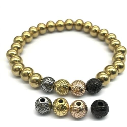 316l Stainless Steel Turtle Pattern Round Bead Accessories 2mm Metal Spacer Charms Beads DIY Beaded Bracelet For Jewelry Making