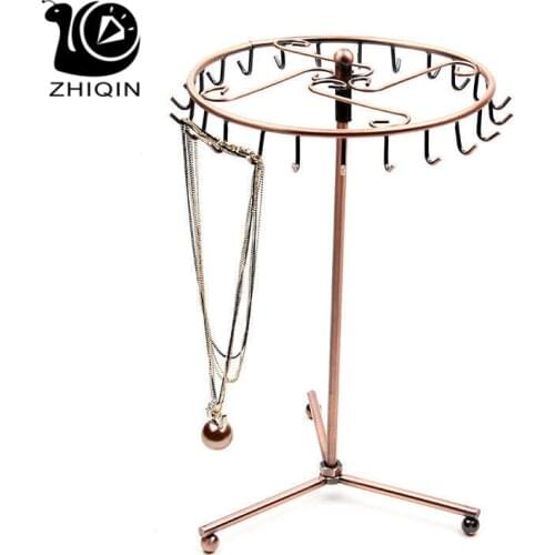 Metal Pendant Bracelet Necklace Jewelry Storage Organizer Jewelry Holder Display Rotate Shelf Hanger Ring Jewelry Display Stand