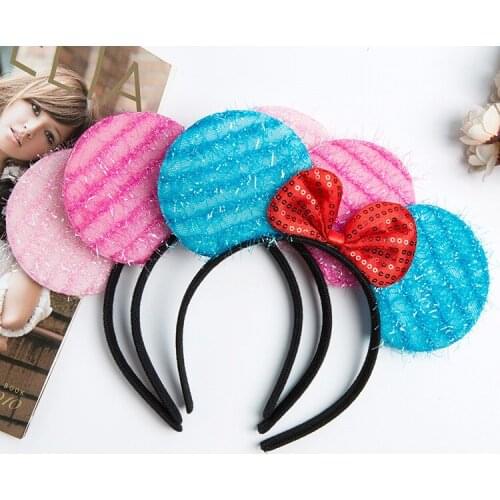 Novelty Hair Bow Minnie Ears Baby Hair Accessories Ladies Headband Kids Christmas Hairband Happy Birthday Party Decors