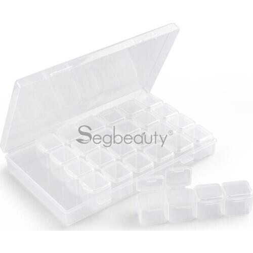 Segbeauty 2 Pack Nail Tip Storage Organizer 21/28/36 Lattices Dismountable Diamond Embroidery Accessories Diamond Painting Boxes