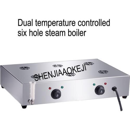 Dual temperature controlled six hole steam boiler desktop steaming furnace Electric steam cabinet 220V 4000W 1PC