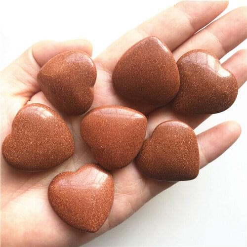 Natural Golden Sandstone Crystal Heart Shaped Stone Meditation Healing Polished Natural Quartz Crystals 1pc