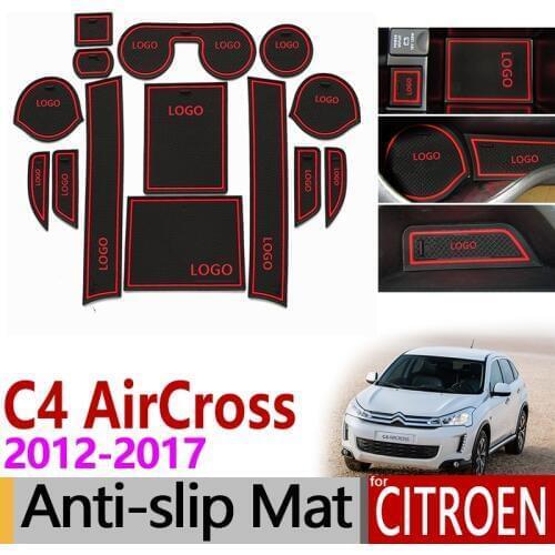 Anti-Slip Gate Slot Mat Rubber Coaster for Citroen C4 AirCross 2012 2013 2014 2015 2016 2017 Accessories Car Sticker 14PCS