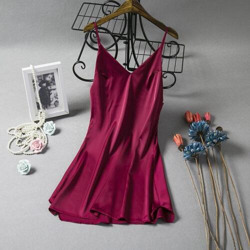Sexy Pajamas Solid Gown Womans V-Neck Sleeveless Nightgown Cami Top Pijama Robe Strap Summer Sleepwear Backless Dress Nightdress