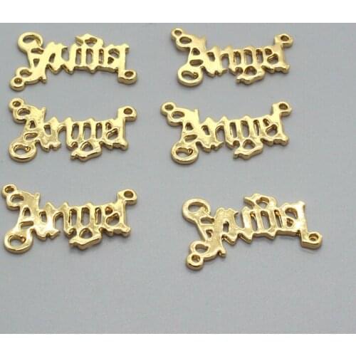 3pcs DIY Alloy Angel Letters Earring Charms Necklace Connectors Findings Simple Clavicle Chain Bracelet Make Jewelry Accessory