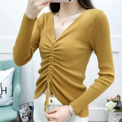 Spring Autumn Sweater Women Top Knitted Sweaters 2019 Casual Fashion Pullovers Women Slim Solid Jumper Sweter Mujer Female