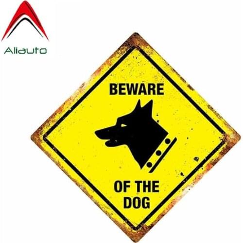 SZWL Waterproof Car Sticker BEWARE OF THE DOG Decal Automobile Motorcycles Accessories Vinyl for Door Home Glass Auto,13cm*13cm