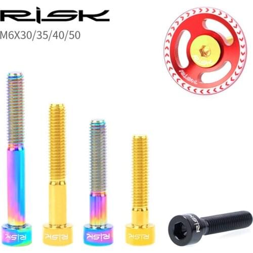 Bike Stem Bolt M6x30/40/50 Titanium Hex Tapered Bolts Screw Bicycle Stem Top Cover Bolts Screw