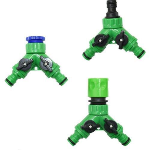 Y Garden tap water splitter 2-way Irrigation valve Female 1/2 3/4 garden hose splitter watering adjustable switch 15pcs