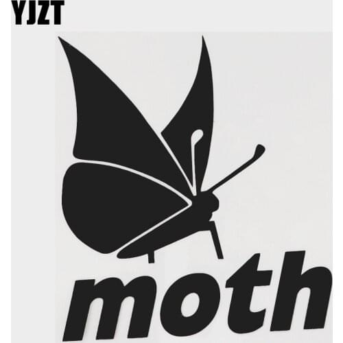 YJZT 11.6CM×13.3CM Originality Flying Animal Moth Vinyl Car Sticker Decal Black/Silver 13F-0120