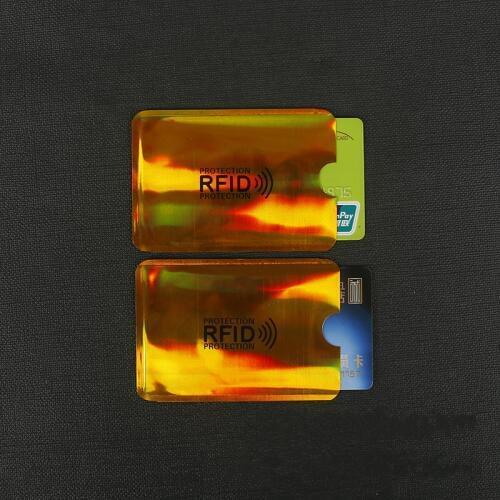 10 pcs Colorful Anti-Scan Card Sleeve Credit RFID Card Protector Anti-magnetic Aluminum Foil Portable Bank Card Holder