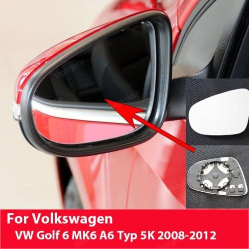 Sideview Rearview Heated Wing Mirror Glass For Volkswagen VW Golf 6 MK6 A6 Typ 5K 2008-2012 For Touran 2011-2014 car accessories