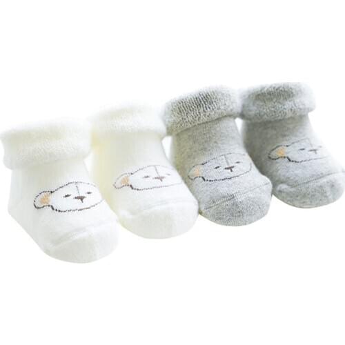 2 Pairs/Lot Winter Thick Terry Baby Socks Warm Newborn Cotton Boys Girls Cute Toddler Socks Baby Accessories