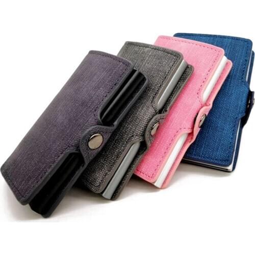 1 Piece Pu Leather Aluminum Card Wallet Credit Card Holder With RFID Blocking Card Case For Men And Women PU Leather Card Holder
