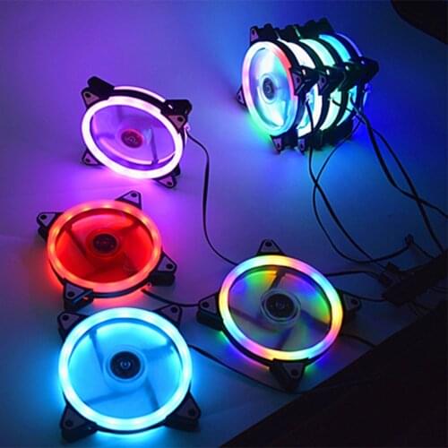 12Cm Dual Aurora Dual Aperture Fan Rgb Case Fan Pc Case Fan Glare Coolercase Verstelbare Computer Koelventilator