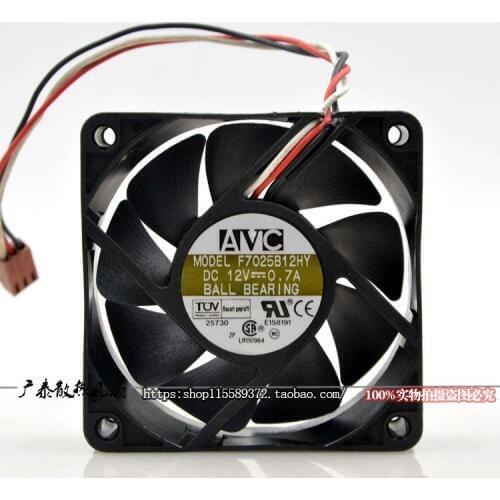 AVC F7025B12HY DC 12V 0.7A 70x70x25mm 3-wire Server Cooling Fan