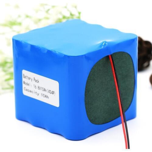 KLUOSI 4S4P 14.8V/16.8V 10000mAh 18650 Li-iom Battery Pack with 5A BMS for Night Fishing Lamp Heater Miners Lamp Amplifier Etc