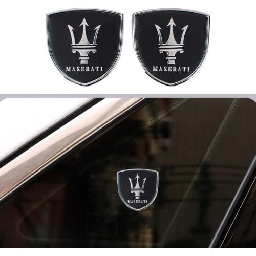 Auto Emblem Shield Sticker for Maserati Logo Levante Quattroporte Ghibli Gran GC Cabrio GT Granturismo Coup Decals Car Styling
