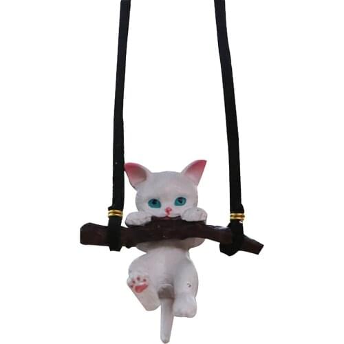 Car Pendant Cute Swing Cat Car Rearview Mirror Pendant Decoration Cute Anime Cat Hanging Pendant Auto Decoraction Ornaments