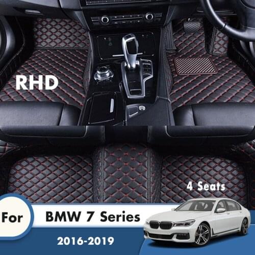 RHD Car Floor Mats For BMW 7 Series 4 Seats 2019 2018 2017 2016 Carpets Car Floor Liners Automobiles Parts Accessories Interior