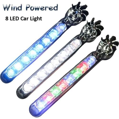 Wind Powered 8 LED Car Light External DRL Running Lights Headlight Fog Light Lamp Auto Daylight Wind Energy Without Wiring