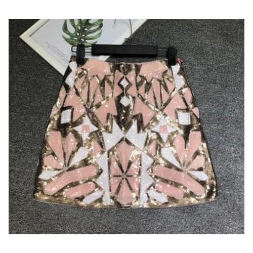 Bling bling gold skirts women sexy club dancing silver skirts lady sexy sequined skirt