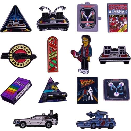 20pcs/lot G1910 Funny Future Movie Metal Brooch for Clothes bags backpack badges Women and Men Cartoon Brooch gift