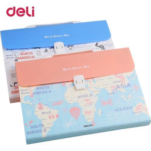 Deli Poly Expanding File Folder document Bag A4 Organizer Paper Holder Document Folder School Supplies business folder