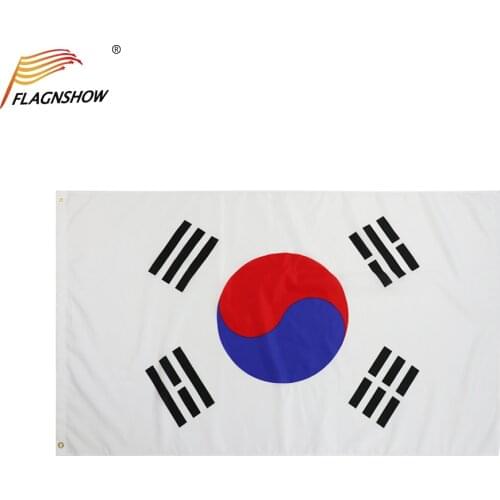 Flagnshow South Korea Flag 3x5 FT Polyester Decoration S Korean National Banner Flags