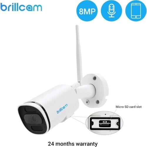 Brillcam 4K IP Camera WiFi Outdoor Waterproof Indoor 2.4G/5Ghz Onvif Infrared Night Vision security camera POE IP Camera Outdoor