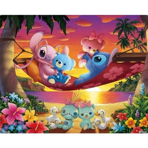 Disney Princess Stitch Mickey Cartoon Movie 5D DIY Diamond Painting Diamond Embroidery Mosaic Cross Stitch Art Home Decor Gift