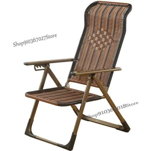 Rattan leisure recliner home foldable rattan chair office lunch break siesta sun lounger chair for the elderly lazy chair