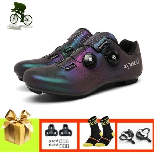 Cycling Shoes Men Ultralight Self-Locking MTB Professional Cleat Shoes SPD Pedal breathable Reflective Racing Road Bike Shoes