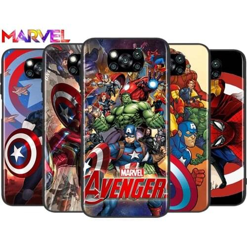 Marvel Avengers for Xiaomi Poco X3 NFC X2 M3 M2 F2 F3 Pro C3 F1 A2 Lite Mix3 Play Silicone Soft Black Phone Case