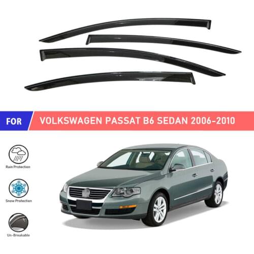 Window deflectors for Volkswagen Passat B6 Sedan 2006-2010 car window deflector wind guard vent sun rain visor cover car styling