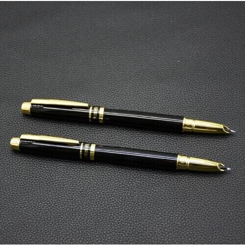 15pcs Hero 8870 black gold business fountain pen luxury office gift ink pen 0.5mm Iridium nib gift pen School office supplies