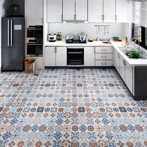 Self-adhesive Floor Bathroom Wallpaper Sticker Waterproof Wallpaper Tile Kitchen Floor Bedroom Anti-Slip Wall Sticker