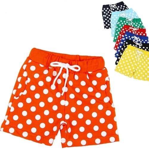 2-7 Years Multi Color Toddler Girls Shorts Baby Boy Dot Shorts Summer Kids Surf Shorts Children Shorts Garcon BK90
