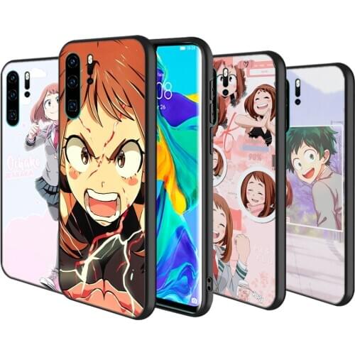 Silicone Cover Uraraka my Hero Academia For Huawei P40 P30 P20 Pro P10 P9 P8 Lite E Plus 2019 2017 Phone Case