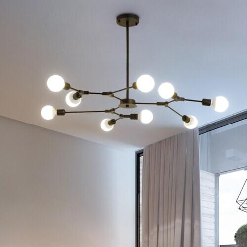 Modern Chandelier Magic Bean Molecular Light Gold Black Tree Light Nordic Kitchen Hair Salon Barber Shop Lighting