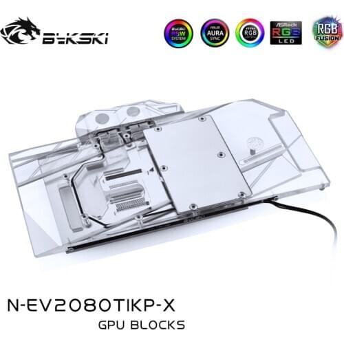 Bykski Water Block use for EVGA RTX 2080TI KINGPIN / Full Cover Copper Radiator Block/3PIN 5V A-RGB / 4PIN 12V RGB